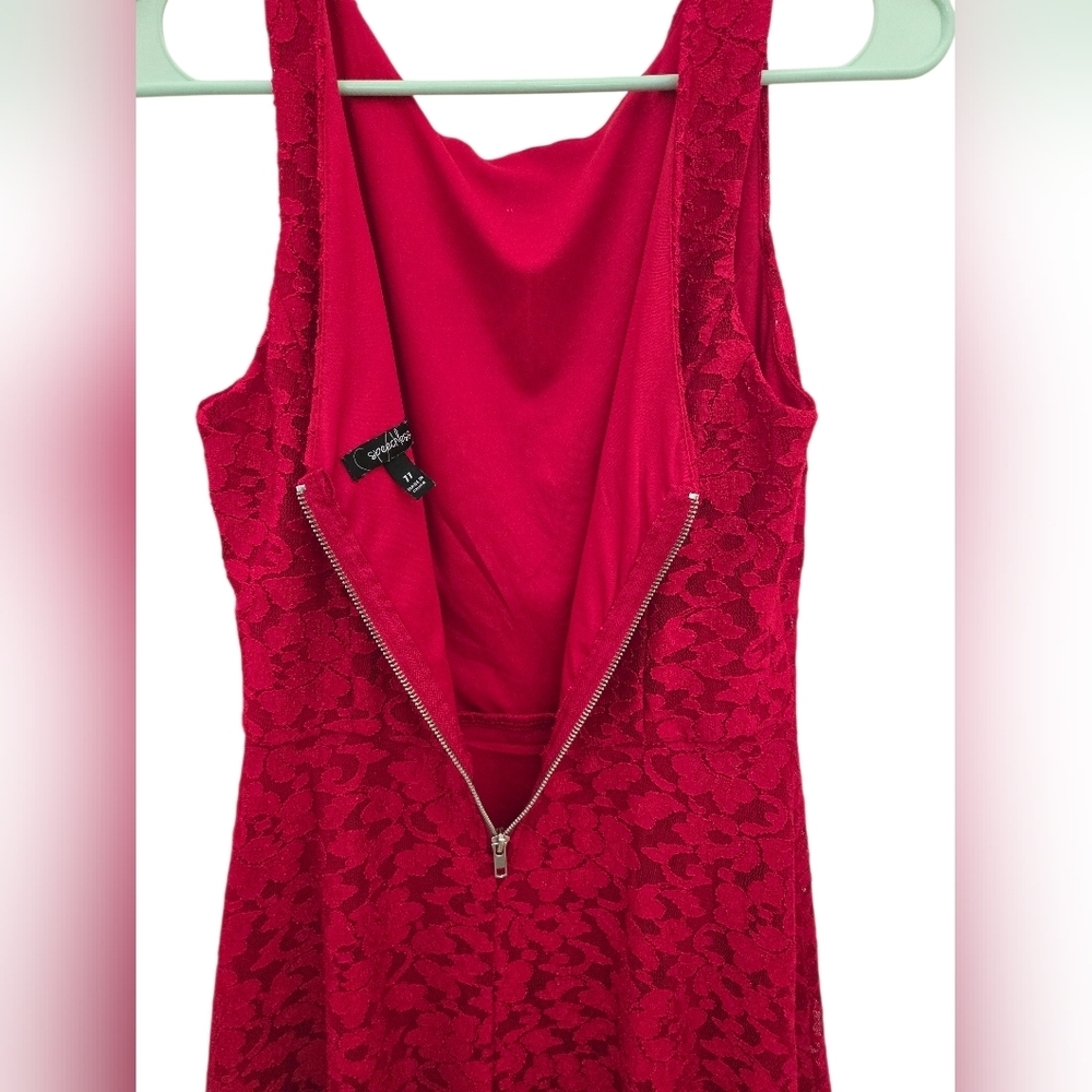 🌹 Speechless Red Lace Fit & Flare Dress – Size 11 - Picture 6 of 6